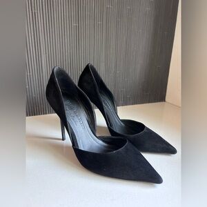 BURBERRY Virna 105 Black Suede Classic Pumps Heels 36